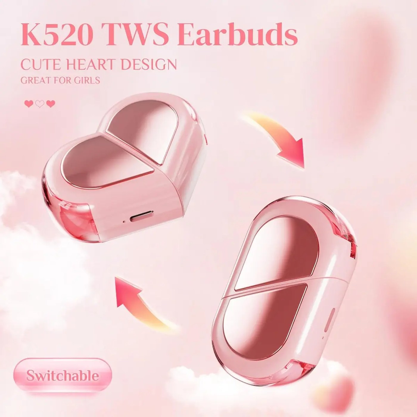 Diseño de corazón K520 TWS